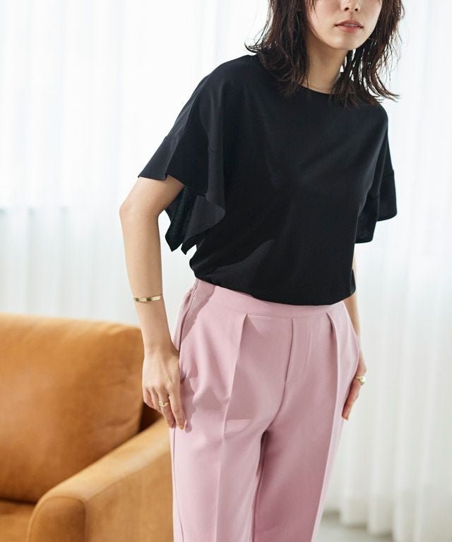 【ピエロ/Pierrot】の接触冷感フレアスリーブTシャツ インテリア・キッズ・メンズ・レディースファッション・服の通販 founy(ファウニー) https://founy.com/ ファッション Fashion レディースファッション Fashion for Women トップス・カットソー Cut & Sew Tops シャツ・ブラウス・オフィスカジュアル Elegant Blouses & Button-Ups ロングTシャツ・Tシャツ Longline T-Shirts & Tees 送料無料 Free Shipping インナー Innerwear カットソー Cut and Sewn Top サロペット Overalls, Salopette スリーブ Sleeve, Long Sleeve / Short Sleeve フレア Flare, Flared プチプライス・低価格 Affordable / Budget Price エレガント 上品 Elegant |ID: prp329100004973597 ipo3291000000037290726
