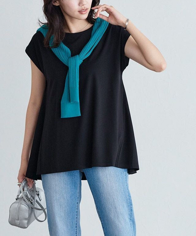 【ピエロ/Pierrot】の接触冷感フレンチスリーブAラインTシャツ インテリア・キッズ・メンズ・レディースファッション・服の通販 founy(ファウニー) https://founy.com/ ファッション Fashion レディースファッション Fashion for Women トップス・カットソー Cut & Sew Tops シャツ・ブラウス・オフィスカジュアル Elegant Blouses & Button-Ups ロングTシャツ・Tシャツ Longline T-Shirts & Tees 送料無料 Free Shipping カットソー Cut and Sewn Top スリーブ Sleeve, Long Sleeve / Short Sleeve バランス Balance, Style Balance フレンチ French, French Style プチプライス・低価格 Affordable / Budget Price エレガント 上品 Elegant |ID: prp329100004973600 ipo3291000000037290747