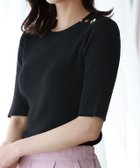 【ピエロ/Pierrot】の【B会場】リネンタッチ肩ボタンニット ブラック|ID: prp329100004973615 ipo3291000000037290810