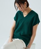 【ピエロ/Pierrot】のRASW 綿混Vネックフレンチニット ディープグリーン|ID: prp329100004973622 ipo3291000000037290839