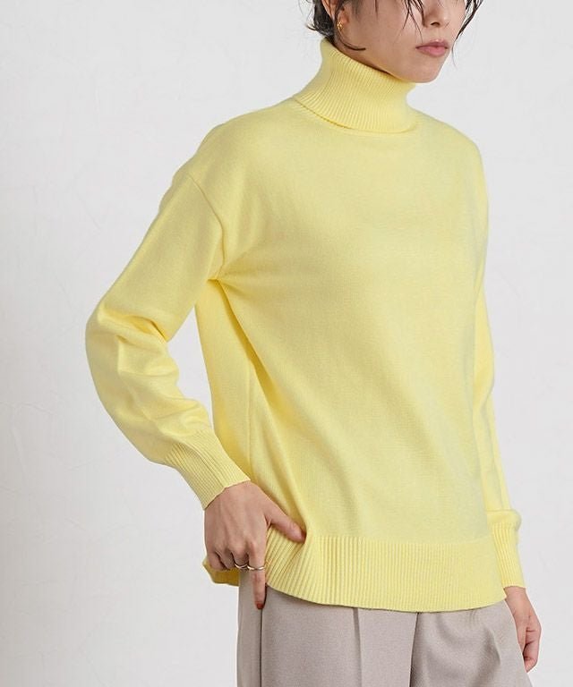 【ピエロ/Pierrot】のボリュームスリーブタートルネックニット インテリア・キッズ・メンズ・レディースファッション・服の通販 founy(ファウニー) 　ファッション　Fashion　レディースファッション　Fashion for Women　トップス・カットソー　Cut & Sew Tops　ニット　Knit Tops & Sweaters　タートルネック・ハイネックトップス　Turtlenecks & High-Neck Tops　ボリューム袖・フリルスリーブブラウス　Voluminous & Ruffle Sleeves / Puffy Sleeve Tops　シンプル　Simple, Minimal　スリーブ　Sleeve, Long Sleeve / Short Sleeve　フェミニン　Feminine, Girly　プチプライス・低価格　Affordable / Budget Price　ライトイエロー|ID: prp329100004973632 ipo3291000000037290878