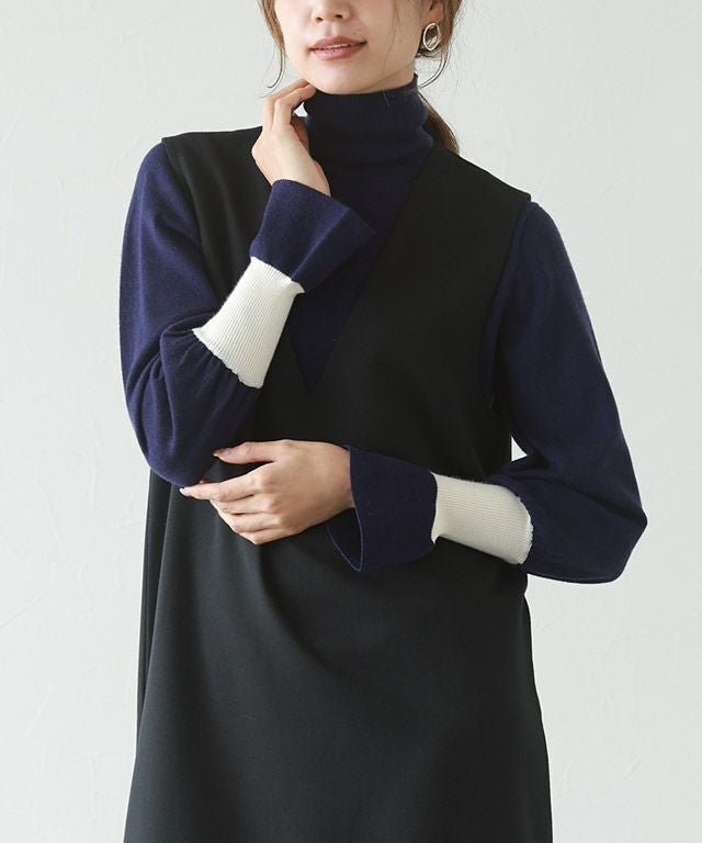 【ピエロ/Pierrot】のバイカラーリブハイネックニット インテリア・キッズ・メンズ・レディースファッション・服の通販 founy(ファウニー) https://founy.com/ ファッション Fashion レディースファッション Fashion for Women トップス・カットソー Cut & Sew Tops ニット Knit Tops & Sweaters シンプル Simple, Minimal ハイネック High Neck, Mock Neck フレア Flare, Flared プチプライス・低価格 Affordable / Budget Price |ID: prp329100004973636 ipo3291000000037290891