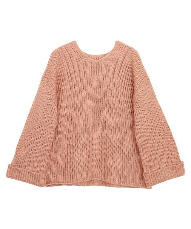 【ピエロ/Pierrot】のバックタックローゲージニット インテリア・キッズ・メンズ・レディースファッション・服の通販 founy(ファウニー) 　ファッション　Fashion　レディースファッション　Fashion for Women　トップス・カットソー　Cut & Sew Tops　ニット　Knit Tops & Sweaters　おすすめ　Recommended / Our Picks　ウォーム　Warm Fabric　ハンド　Hand, Handmade　プチプライス・低価格　Affordable / Budget Price　ボトム　Bottoms, Lower Wear　オレンジベージュ|ID: prp329100004973641 ipo3291000000037290913