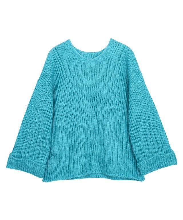 【ピエロ/Pierrot】のバックタックローゲージニット インテリア・キッズ・メンズ・レディースファッション・服の通販 founy(ファウニー) 　ファッション　Fashion　レディースファッション　Fashion for Women　トップス・カットソー　Cut & Sew Tops　ニット　Knit Tops & Sweaters　おすすめ　Recommended / Our Picks　ウォーム　Warm Fabric　ハンド　Hand, Handmade　プチプライス・低価格　Affordable / Budget Price　ボトム　Bottoms, Lower Wear　セルリアン|ID: prp329100004973641 ipo3291000000037290914