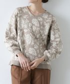 【ピエロ/Pierrot】のフラワージャカードVネックニット グレージュ|ID: prp329100004973650 ipo3291000000037290947