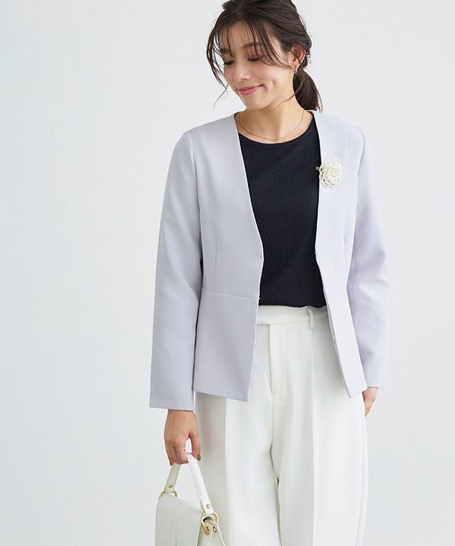 【ピエロ/Pierrot】のフレアジャケット インテリア・キッズ・メンズ・レディースファッション・服の通販 founy(ファウニー) 　ファッション　Fashion　レディースファッション　Fashion for Women　アウター　Coat / Outerwear Collection　レディースジャケット・軽アウター　Jackets　おすすめ　Recommended / Our Picks　ジャケット　Jacket, Outerwear　ジョーゼット　Georgette, Semi-Sheer Fabric　フェミニン　Feminine, Girly　フレア　Flare, Flared　プチプライス・低価格　Affordable / Budget Price　ビジネス 仕事 通勤　Business / Work / Commuting　167cm / アイスグレー / M|ID: prp329100004973663 ipo3291000000037291000