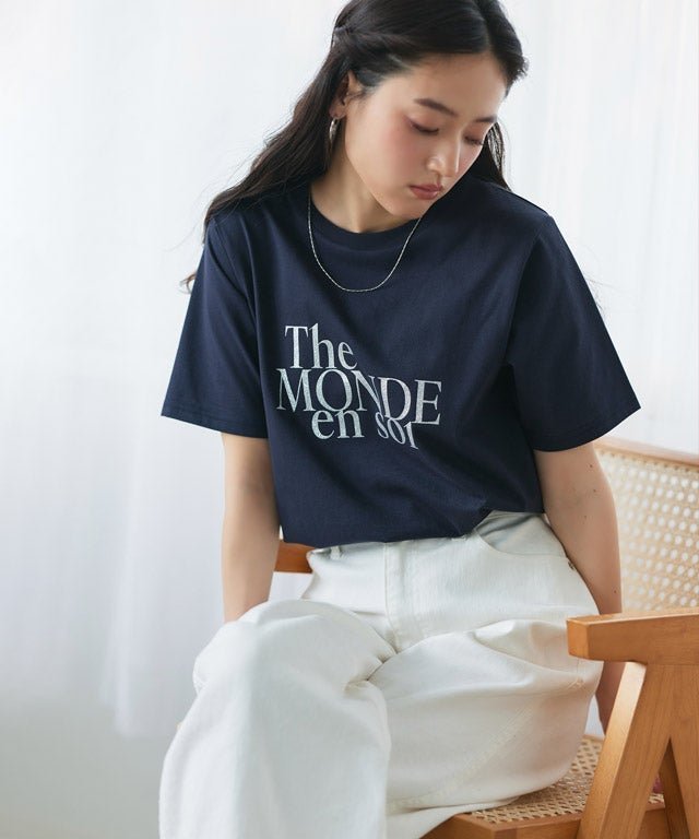 【ピエロ/Pierrot】の【接触冷感・イージーケア】選べるロゴTシャツ インテリア・キッズ・メンズ・レディースファッション・服の通販 founy(ファウニー) 　ファッション　Fashion　レディースファッション　Fashion for Women　トップス・カットソー　Cut & Sew Tops　シャツ・ブラウス・オフィスカジュアル　Elegant Blouses & Button-Ups　ロングTシャツ・Tシャツ　Longline T-Shirts & Tees　送料無料　Free Shipping　インナー　Innerwear　プチプライス・低価格　Affordable / Budget Price　エレガント 上品　Elegant　160cm / B / ネイビー×シルバーグリッター / M|ID: prp329100004973701 ipo3291000000037291147