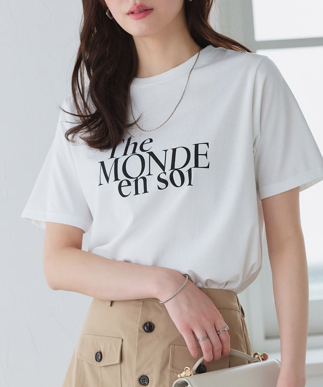 【ピエロ/Pierrot】の【接触冷感・イージーケア】選べるロゴTシャツ インテリア・キッズ・メンズ・レディースファッション・服の通販 founy(ファウニー) 　ファッション　Fashion　レディースファッション　Fashion for Women　トップス・カットソー　Cut & Sew Tops　シャツ・ブラウス・オフィスカジュアル　Elegant Blouses & Button-Ups　ロングTシャツ・Tシャツ　Longline T-Shirts & Tees　送料無料　Free Shipping　インナー　Innerwear　プチプライス・低価格　Affordable / Budget Price　エレガント 上品　Elegant　167cm / B / オフホワイト×ブラック / M|ID: prp329100004973701 ipo3291000000037291151