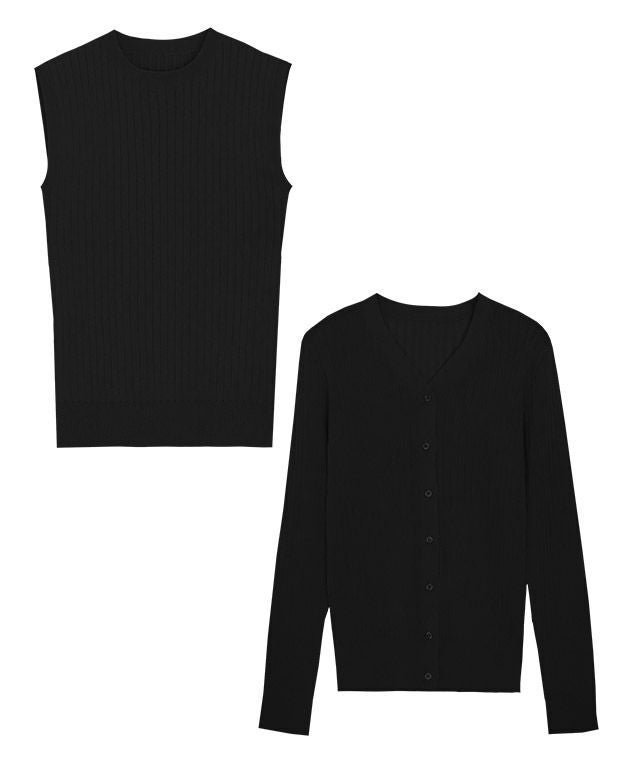 【ピエロ/Pierrot】の【アウトレットSALE!】ノースリーブリブニットアンサンブル インテリア・キッズ・メンズ・レディースファッション・服の通販 founy(ファウニー) https://founy.com/ ファッション Fashion レディースファッション Fashion for Women トップス・カットソー Cut & Sew Tops ニット Knit Tops & Sweaters アンサンブルニット Knit Ensembles & Twin Sets キャミソール&ノースリーブ Camisoles & Sleeveless Tops アウトレット Outlet / Clearance アンサンブル Ensemble Set インナー Innerwear カーディガン Cardigan, Knitwear トレンド Trend, Trending Now ノースリーブ Sleeveless, No-Sleeve プチプライス・低価格 Affordable / Budget Price エレガント 上品 Elegant 夏 Summer |ID: prp329100004973707 ipo3291000000037291166