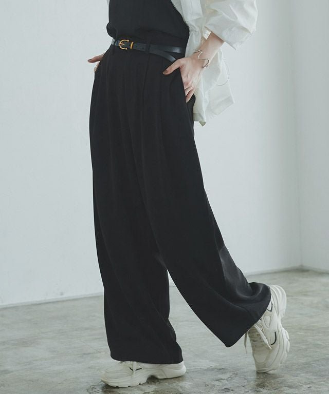 【ピエロ/Pierrot】のRASW ダブルタックドレープワイドパンツ インテリア・キッズ・メンズ・レディースファッション・服の通販 founy(ファウニー) https://founy.com/ ファッション Fashion レディースファッション Fashion for Women パンツ Pants & Trousers とろみ Fluid, Flowy Fabric ダブル Double, Double-Breasted フラット Flat, Flat Shoes プチプライス・低価格 Affordable / Budget Price エレガント 上品 Elegant |ID: prp329100004973724 ipo3291000000037291228