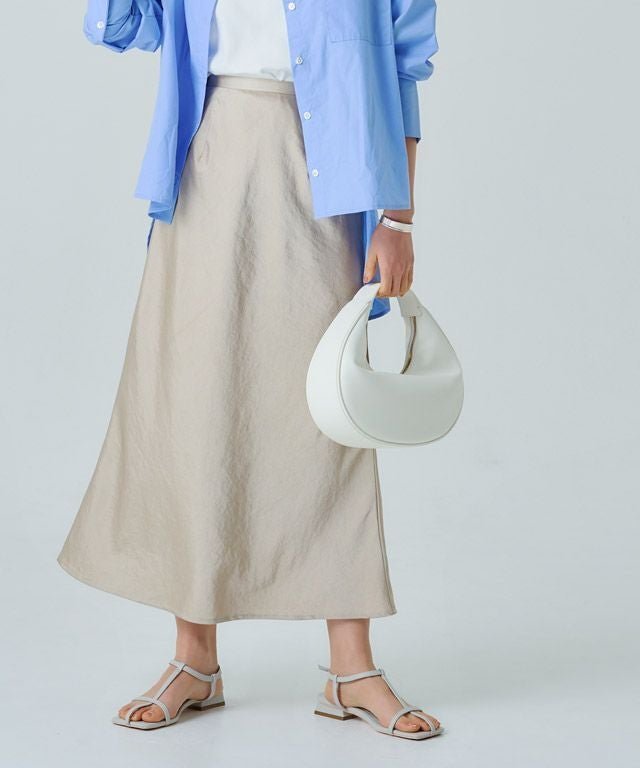 【ピエロ/Pierrot】のRASW サテンナロースカート インテリア・キッズ・メンズ・レディースファッション・服の通販 founy(ファウニー) 　ファッション　Fashion　レディースファッション　Fashion for Women　スカート　Skirts　サテン　Satin, Glossy Fabric　プチプライス・低価格　Affordable / Budget Price　エレガント 上品　Elegant　グレージュ|ID: prp329100004973757 ipo3291000000037291357