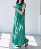 【ピエロ/Pierrot】のタックスリーブロングワンピース 162cm / グリーン / M|ID: prp329100004973762 ipo3291000000037291377
