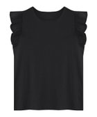 【ピエロ/Pierrot】のテレコリブフリルTシャツ ブラック|ID: prp329100004973766 ipo3291000000037291392