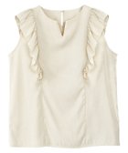 【ピエロ/Pierrot】の【アウトレットSALE!】ショルダーフリルキーネックブラウス ライトベージュ|ID: prp329100004973768 ipo3291000000037291400