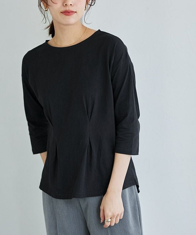 【ピエロ/Pierrot】のスタイルアップカットソー インテリア・キッズ・メンズ・レディースファッション・服の通販 founy(ファウニー) 　ファッション　Fashion　レディースファッション　Fashion for Women　トップス・カットソー　Cut & Sew Tops　カットソー・ベーシックTシャツ　Cut-and-Sewn Tops / Stretch Tees & Basics　プチプライス・低価格　Affordable / Budget Price　ブラック|ID: prp329100004973775 ipo3291000000037291425