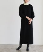 【ピエロ/Pierrot】のパフスリーブロングニットワンピース ブラック|ID: prp329100004973778 ipo3291000000037291438