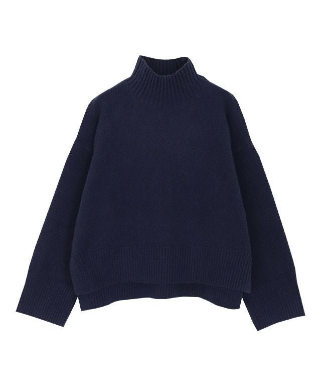【ピエロ/Pierrot】の選べる2ネッククロップド丈ニット インテリア・キッズ・メンズ・レディースファッション・服の通販 founy(ファウニー) 　ファッション　Fashion　レディースファッション　Fashion for Women　トップス・カットソー　Cut & Sew Tops　ニット　Knit Tops & Sweaters　クロップド　Cropped, Short Length　スリット　Slit, Slit Detail　ハイネック　High Neck, Mock Neck　バランス　Balance, Style Balance　プチプライス・低価格　Affordable / Budget Price　ネイビー|ID: prp329100004973779 ipo3291000000037291449