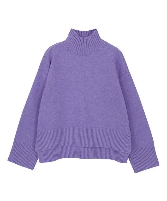 【ピエロ/Pierrot】の選べる2ネッククロップド丈ニット インテリア・キッズ・メンズ・レディースファッション・服の通販 founy(ファウニー) 　ファッション　Fashion　レディースファッション　Fashion for Women　トップス・カットソー　Cut & Sew Tops　ニット　Knit Tops & Sweaters　クロップド　Cropped, Short Length　スリット　Slit, Slit Detail　ハイネック　High Neck, Mock Neck　バランス　Balance, Style Balance　プチプライス・低価格　Affordable / Budget Price　パープル|ID: prp329100004973779 ipo3291000000037291452