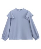 【ピエロ/Pierrot】のフレアショルダーブラウス 大人の最旬トレンドファッション＆コーディネート founy(ファウニー) ファッション Fashion レディースファッション Fashion for Women トップス・カットソー Cut & Sew Tops シャツ・ブラウス・オフィスカジュアル Elegant Blouses & Button-Ups シンプル Simple, Minimal ハイネック High Neck, Mock Neck フェミニン Feminine, Girly フレア Flare, Flared プチプライス・低価格 Affordable / Budget Price エレガント 上品 Elegant thumbnail ブルー|ID: prp329100004973802 ipo3291000000037291554