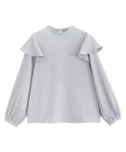 【ピエロ/Pierrot】のフレアショルダーブラウス 大人の最旬トレンドファッション＆コーディネート founy(ファウニー) ファッション Fashion レディースファッション Fashion for Women トップス・カットソー Cut & Sew Tops シャツ・ブラウス・オフィスカジュアル Elegant Blouses & Button-Ups シンプル Simple, Minimal ハイネック High Neck, Mock Neck フェミニン Feminine, Girly フレア Flare, Flared プチプライス・低価格 Affordable / Budget Price エレガント 上品 Elegant thumbnail ライトグレー|ID: prp329100004973802 ipo3291000000037291555