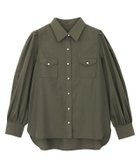 【ピエロ/Pierrot】のボリュームスリーブパールボタンシャツ 大人の最旬トレンドファッション＆コーディネート founy(ファウニー) ファッション Fashion レディースファッション Fashion for Women トップス・カットソー Cut & Sew Tops シャツ・ブラウス・オフィスカジュアル Elegant Blouses & Button-Ups ボリューム袖・フリルスリーブブラウス Voluminous & Ruffle Sleeves / Puffy Sleeve Tops デニム Denim, Jeans Material パール Pearl, Pearl Accent プチプライス・低価格 Affordable / Budget Price ポケット Pocket, Pocket Detail thumbnail カーキ|ID: prp329100004973805 ipo3291000000037291564