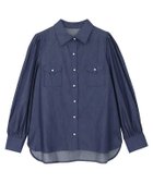 【ピエロ/Pierrot】のボリュームスリーブパールボタンシャツ 大人の最旬トレンドファッション＆コーディネート founy(ファウニー) ファッション Fashion レディースファッション Fashion for Women トップス・カットソー Cut & Sew Tops シャツ・ブラウス・オフィスカジュアル Elegant Blouses & Button-Ups ボリューム袖・フリルスリーブブラウス Voluminous & Ruffle Sleeves / Puffy Sleeve Tops デニム Denim, Jeans Material パール Pearl, Pearl Accent プチプライス・低価格 Affordable / Budget Price ポケット Pocket, Pocket Detail thumbnail デニム/インディゴ|ID: prp329100004973805 ipo3291000000037291565