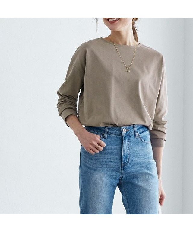 【ピエロ/Pierrot】の【Easy care】2wayロングスリーブTシャツ インテリア・キッズ・メンズ・レディースファッション・服の通販 founy(ファウニー) 　ファッション　Fashion　レディースファッション　Fashion for Women　トップス・カットソー　Cut & Sew Tops　シャツ・ブラウス・オフィスカジュアル　Elegant Blouses & Button-Ups　ロングTシャツ・Tシャツ　Longline T-Shirts & Tees　シンプル　Simple, Minimal　スリーブ　Sleeve, Long Sleeve / Short Sleeve　プチプライス・低価格　Affordable / Budget Price　ロング　Long, Long-Length　エレガント 上品　Elegant　モカ|ID: prp329100004973806 ipo3291000000037291571