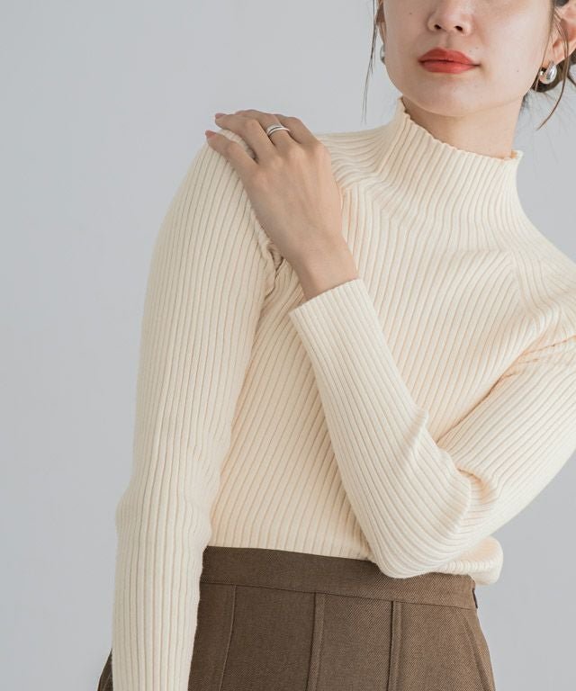 【ピエロ/Pierrot】の【アウトレットSALE!】ストレッチリブハイネックニット インテリア・キッズ・メンズ・レディースファッション・服の通販 founy(ファウニー) 　ファッション　Fashion　レディースファッション　Fashion for Women　トップス・カットソー　Cut & Sew Tops　ニット　Knit Tops & Sweaters　アウトレット　Outlet / Clearance　インナー　Innerwear　シンプル　Simple, Minimal　プチプライス・低価格　Affordable / Budget Price　165cm / アイボリー / M|ID: prp329100004973808 ipo3291000000037291576