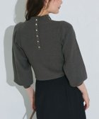 【ピエロ/Pierrot】のゴールドボタンパフスリーブニット 167cm / 杢チャコール / M|ID: prp329100004973821 ipo3291000000037291630