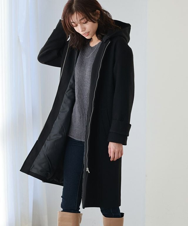 【ピエロ/Pierrot】のメルトンフード付きコート インテリア・キッズ・メンズ・レディースファッション・服の通販 founy(ファウニー) https://founy.com/ ファッション Fashion レディースファッション Fashion for Women アウター Coat / Outerwear Collection コート・ロングコート・ピーコート Long Coats, Peacoats & More レディースジャケット・軽アウター Jackets おすすめ Recommended / Our Picks プチプライス・低価格 Affordable / Budget Price メルトン Melton, Heavy Wool エレガント 上品 Elegant |ID: prp329100004973822 ipo3291000000037291633