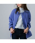 【ピエロ/Pierrot】のメルトンノーカラーショートコート 165cm / ブルー / M|ID: prp329100004973827 ipo3291000000037291658