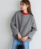 【ピエロ/Pierrot】のメルトンノーカラーショートコート 165cm / 杢グレー / M|ID: prp329100004973827 ipo3291000000037291660