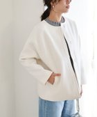 【ピエロ/Pierrot】のメルトンノーカラーショートコート 167cm / オフホワイト / M|ID: prp329100004973827 ipo3291000000037291661