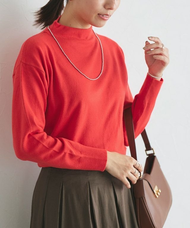 【ピエロ/Pierrot】のハイネックシンプルニット インテリア・キッズ・メンズ・レディースファッション・服の通販 founy(ファウニー) 　ファッション　Fashion　レディースファッション　Fashion for Women　トップス・カットソー　Cut & Sew Tops　ニット　Knit Tops & Sweaters　シンプル　Simple, Minimal　ハイネック　High Neck, Mock Neck　プチプライス・低価格　Affordable / Budget Price　167cm / レッド / M|ID: prp329100004973835 ipo3291000000037291687