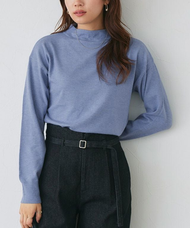 【ピエロ/Pierrot】のハイネックシンプルニット インテリア・キッズ・メンズ・レディースファッション・服の通販 founy(ファウニー) 　ファッション　Fashion　レディースファッション　Fashion for Women　トップス・カットソー　Cut & Sew Tops　ニット　Knit Tops & Sweaters　シンプル　Simple, Minimal　ハイネック　High Neck, Mock Neck　プチプライス・低価格　Affordable / Budget Price　166cm / ブルー / M|ID: prp329100004973835 ipo3291000000037291689