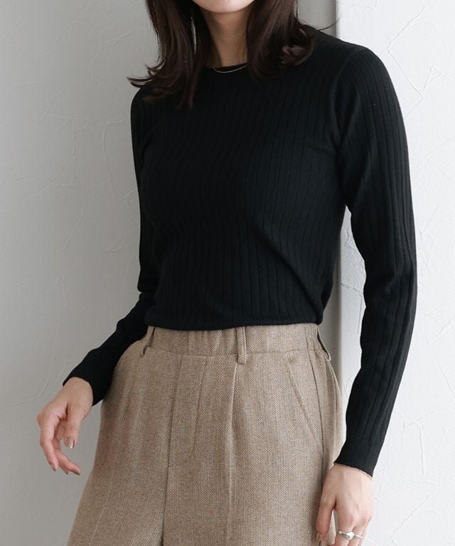 【ピエロ/Pierrot】のクルーネックリブニット インテリア・キッズ・メンズ・レディースファッション・服の通販 founy(ファウニー) https://founy.com/ ファッション Fashion レディースファッション Fashion for Women トップス・カットソー Cut & Sew Tops ニット Knit Tops & Sweaters インナー Innerwear シンプル Simple, Minimal フィット Fit, Slim Fit プチプライス・低価格 Affordable / Budget Price ボトム Bottoms, Lower Wear |ID: prp329100004973856 ipo3291000000037291757