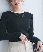 【ピエロ/Pierrot】の選べる配色リブニット 大人の最旬トレンドファッション＆コーディネート founy(ファウニー) ファッション Fashion レディースファッション Fashion for Women トップス・カットソー Cut & Sew Tops ニット Knit Tops & Sweaters おすすめ Recommended / Our Picks インナー Innerwear ハイネック High Neck, Mock Neck プチプライス・低価格 Affordable / Budget Price ベーシック Basic, Essential リブニット Rib Knit, Ribbed Knit 春 Spring 秋 Autumn thumbnail 167cm / A / ブラック×アイボリー / クルーネック / M|ID: prp329100004973864 ipo3291000000037291791