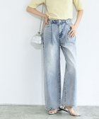 【ピエロ/Pierrot】のタックワイドデニム 大人の最旬トレンドファッション＆コーディネート founy(ファウニー) ファッション Fashion レディースファッション Fashion for Women パンツ Pants & Trousers デニム Denim, Jeans Material プチプライス・低価格 Affordable / Budget Price ワイド Wide, Wide Fit thumbnail 167cm / サックス / M|ID: prp329100004975660 ipo3291000000037298863