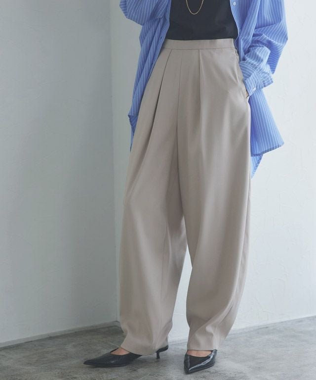 【ピエロ/Pierrot】のRASW インタックカーブパンツ インテリア・キッズ・メンズ・レディースファッション・服の通販 founy(ファウニー) 　ファッション　Fashion　レディースファッション　Fashion for Women　パンツ　Pants & Trousers　トレンド　Trend, Trending Now　フロント　Front, Front Design　プチプライス・低価格　Affordable / Budget Price　エレガント 上品　Elegant　166cm / グレージュ / M|ID: prp329100004975662 ipo3291000000037298870