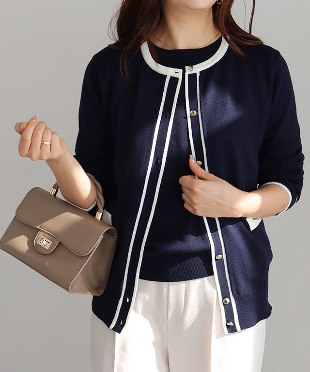 【ピエロ/Pierrot】のアンサンブルニット 大人の最旬トレンドファッション＆コーディネート founy(ファウニー) 　ファッション　Fashion　レディースファッション　Fashion for Women　トップス・カットソー　Cut & Sew Tops　ニット　Knit Tops & Sweaters　アンサンブルニット　Knit Ensembles & Twin Sets　アンサンブル　Ensemble Set　インナー　Innerwear　カーディガン　Cardigan, Knitwear　シンプル　Simple, Minimal　プチプライス・低価格　Affordable / Budget Price　ベーシック　Basic, Essential　エレガント 上品　Elegant　半袖　Short Sleeve, Half Sleeve　 other-1|ID: prp329100004975666 ipo3291000000037298881