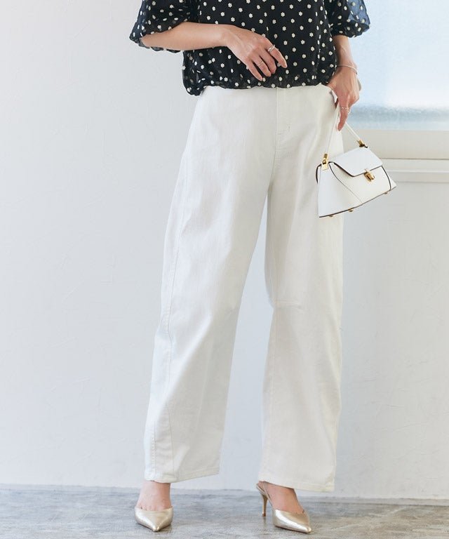 【ピエロ/Pierrot】のカーブデニム インテリア・キッズ・メンズ・レディースファッション・服の通販 founy(ファウニー) 　ファッション　Fashion　レディースファッション　Fashion for Women　パンツ　Pants & Trousers　デニム　Denim, Jeans Material　プチプライス・低価格　Affordable / Budget Price　ルーズ　Loose, Oversized　167cm / ホワイト / M|ID: prp329100004975673 ipo3291000000037298906