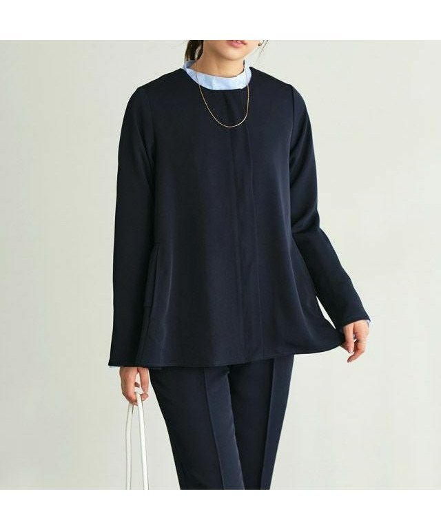 【ピエロ/Pierrot】のバックフレアブルゾンセットアップ インテリア・キッズ・メンズ・レディースファッション・服の通販 founy(ファウニー) 　ファッション　Fashion　レディースファッション　Fashion for Women　アウター　Coat / Outerwear Collection　ブルゾンジャケット・スポーティアウター　Blouson Jackets　バッグ　Bags　スーツ　Business Suits & Workwear　スーツセット・2点セット・レディーススーツ　Suit Sets / 2-Piece Suits / Office Suit Sets　インナー　Innerwear　スリット　Slit, Slit Detail　スーツ　Suit, Formalwear　プチプライス・低価格　Affordable / Budget Price　エレガント 上品　Elegant　166cm / ネイビー / M|ID: prp329100004975680 ipo3291000000037298930