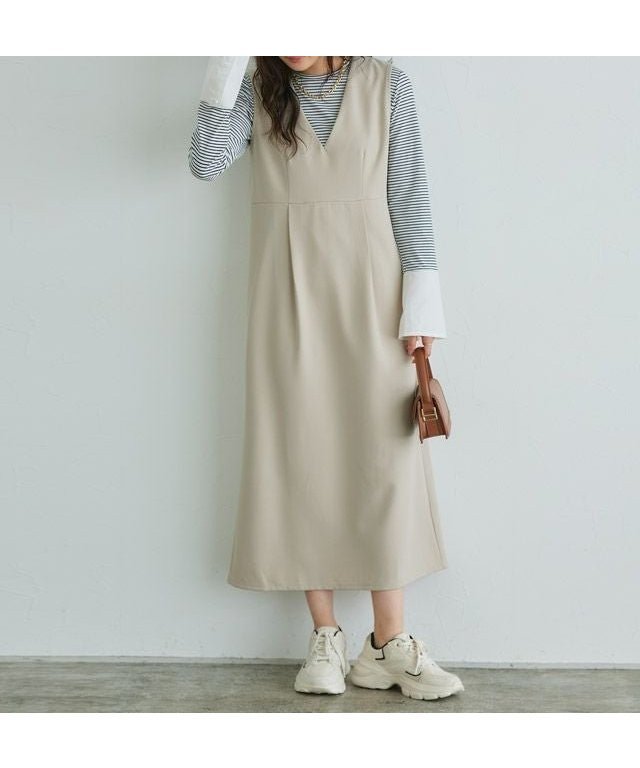 【ピエロ/Pierrot】の選べるIラインジャンパースカート インテリア・キッズ・メンズ・レディースファッション・服の通販 founy(ファウニー) 　ファッション　Fashion　レディースファッション　Fashion for Women　スカート　Skirts　インナー　Innerwear　ジャカード／ジャガード　Jacquard, Woven Pattern　ツイード　Twill, Twill Weave　プチプライス・低価格　Affordable / Budget Price　無地　Plain, Solid Color　166cm / 無地 / ライトグレージュ / M|ID: prp329100004975687 ipo3291000000037298962