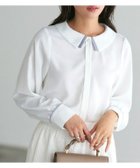 【ピエロ/Pierrot】の重ね襟風デザインブラウス 大人の最旬トレンドファッション＆コーディネート founy(ファウニー) ファッション Fashion レディースファッション Fashion for Women トップス・カットソー Cut & Sew Tops シャツ・ブラウス・オフィスカジュアル Elegant Blouses & Button-Ups シンプル Simple, Minimal パール Pearl, Pearl Accent フェミニン Feminine, Girly プチプライス・低価格 Affordable / Budget Price ベーシック Basic, Essential thumbnail 166cm / オフホワイト×グレイッシュブルー / M|ID: prp329100004975693 ipo3291000000037298984