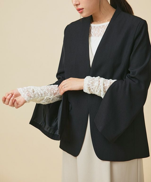 【ピエロ/Pierrot】の2wayスリーブノーカラージャケット 大人の最旬トレンドファッション＆コーディネート founy(ファウニー) 　ファッション　Fashion　レディースファッション　Fashion for Women　アウター　Coat / Outerwear Collection　レディースジャケット・軽アウター　Jackets　ノーカラージャケット / シンプル上品コーデ　Collarless Jackets　インナー　Innerwear　シンプル　Simple, Minimal　ジャケット　Jacket, Outerwear　スリーブ　Sleeve, Long Sleeve / Short Sleeve　プチプライス・低価格　Affordable / Budget Price　 other-1|ID: prp329100004975697 ipo3291000000037298994