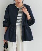 【ピエロ/Pierrot】のヘムフレアノーカラーブルゾン 大人の最旬トレンドファッション＆コーディネート founy(ファウニー) ファッション Fashion レディースファッション Fashion for Women アウター Coat / Outerwear Collection レディースジャケット・軽アウター Jackets ブルゾンジャケット・スポーティアウター Blouson Jackets インナー Innerwear シンプル Simple, Minimal フェミニン Feminine, Girly フレア Flare, Flared ブルゾン Blouson, Bomber Jacket プチプライス・低価格 Affordable / Budget Price 人気 Popular, Best Seller thumbnail 162cm / ネイビー / M|ID: prp329100004975702 ipo3291000000037299024