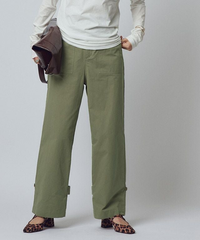 【ピエロ/Pierrot】のRASW 2wayコットンベイカーパンツ インテリア・キッズ・メンズ・レディースファッション・服の通販 founy(ファウニー) 　ファッション　Fashion　レディースファッション　Fashion for Women　パンツ　Pants & Trousers　ストレート　Straight, Straight Cut　プチプライス・低価格　Affordable / Budget Price　ワーク　Workwear, Utility Style　166cm / カーキ / M|ID: prp329100004975730 ipo3291000000037299135