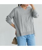 【ピエロ/Pierrot】のネックが選べるコットンミックスオーバーニット 166cm / 杢グレー / Vネック / M|ID: prp329100004975738 ipo3291000000037299165