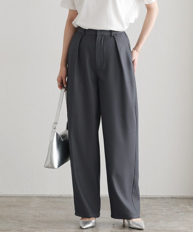 【ピエロ/Pierrot】のタックカーブパンツ インテリア・キッズ・メンズ・レディースファッション・服の通販 founy(ファウニー) 　ファッション　Fashion　レディースファッション　Fashion for Women　パンツ　Pants & Trousers　送料無料　Free Shipping　プチプライス・低価格　Affordable / Budget Price　167cm / ダークグレー / TM|ID: prp329100004975748 ipo3291000000037299213