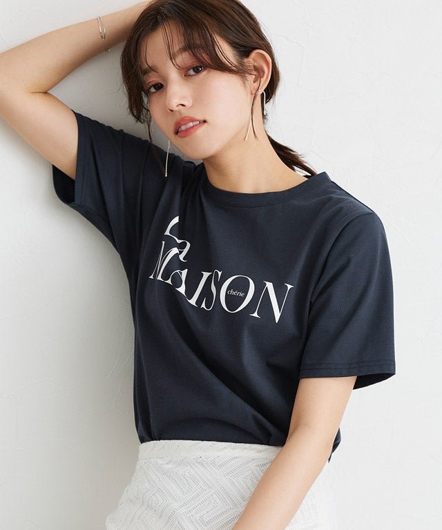【ピエロ/Pierrot】の【接触冷感・イージーケア】選べるロゴTシャツ インテリア・キッズ・メンズ・レディースファッション・服の通販 founy(ファウニー) 　ファッション　Fashion　レディースファッション　Fashion for Women　トップス・カットソー　Cut & Sew Tops　シャツ・ブラウス・オフィスカジュアル　Elegant Blouses & Button-Ups　ロングTシャツ・Tシャツ　Longline T-Shirts & Tees　インナー　Innerwear　ジャケット　Jacket, Outerwear　送料無料　Free Shipping　プチプライス・低価格　Affordable / Budget Price　エレガント 上品　Elegant　167cm / D / ネイビー×オフホワイト / M|ID: prp329100004975766 ipo3291000000037299282